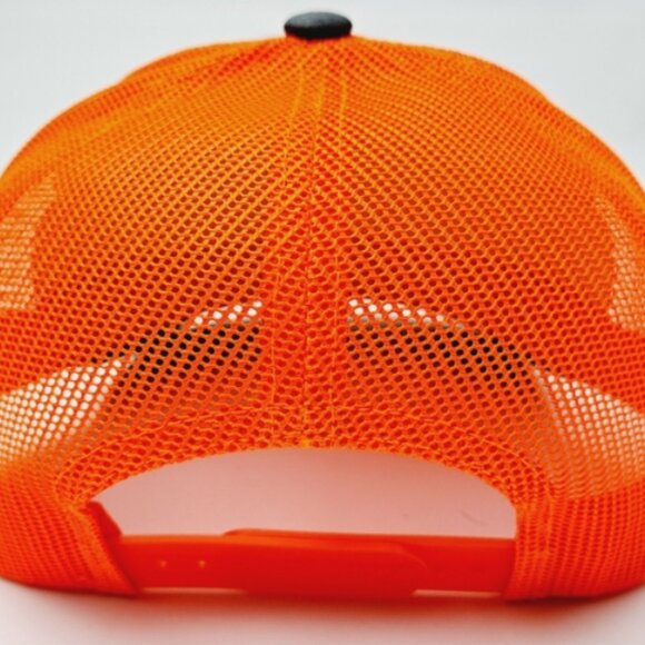 Stihl Embroidered Patch Trucker Mesh Snapback Hat Cap Hi-Vis Neon Orange - Picture 4 of 4